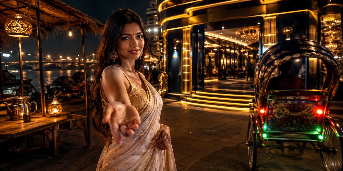 ঢাকায় অনলাইন বেটিং শাড়ি পরিহিত মডেল